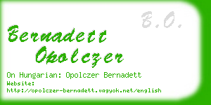 bernadett opolczer business card